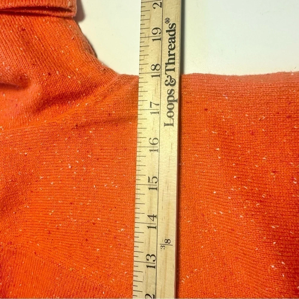 J.Jill Speckle Cardigan XS Women Orange Angora Rabbit Hair Cotton Blend